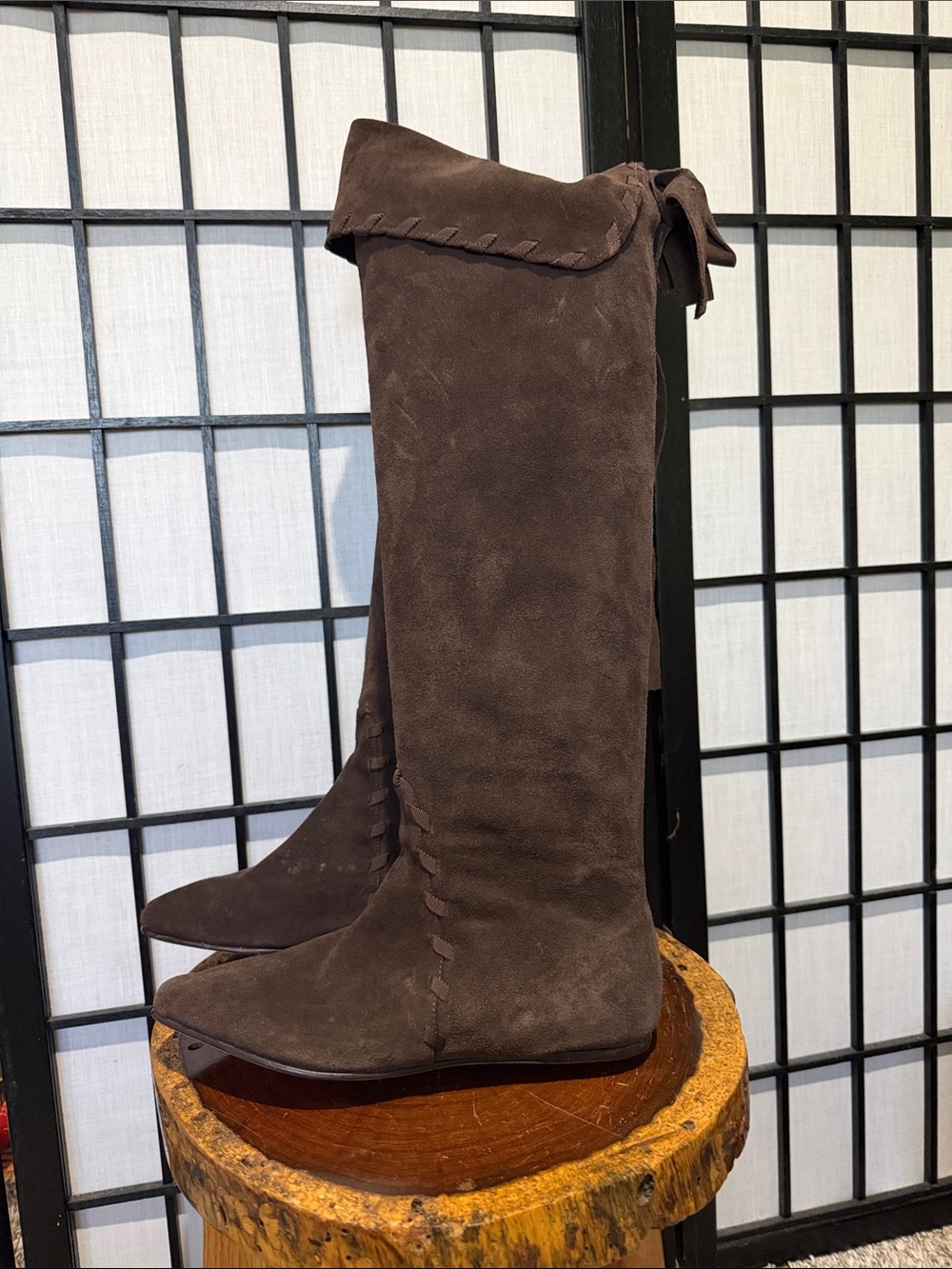Daniblack Women's Over-the-Knee Suede Boots Dark Brown Worn Once 6m